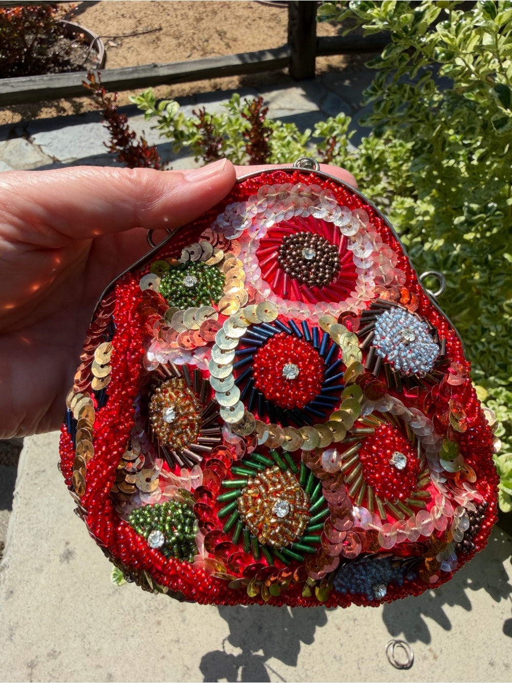 Vintage Red Sequin Beaded Mini Bag